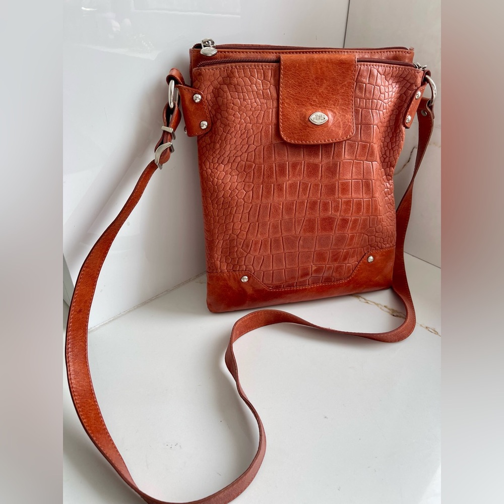 Browns- The Trend Croc-Embossed Leather Crossbody Bag NWT